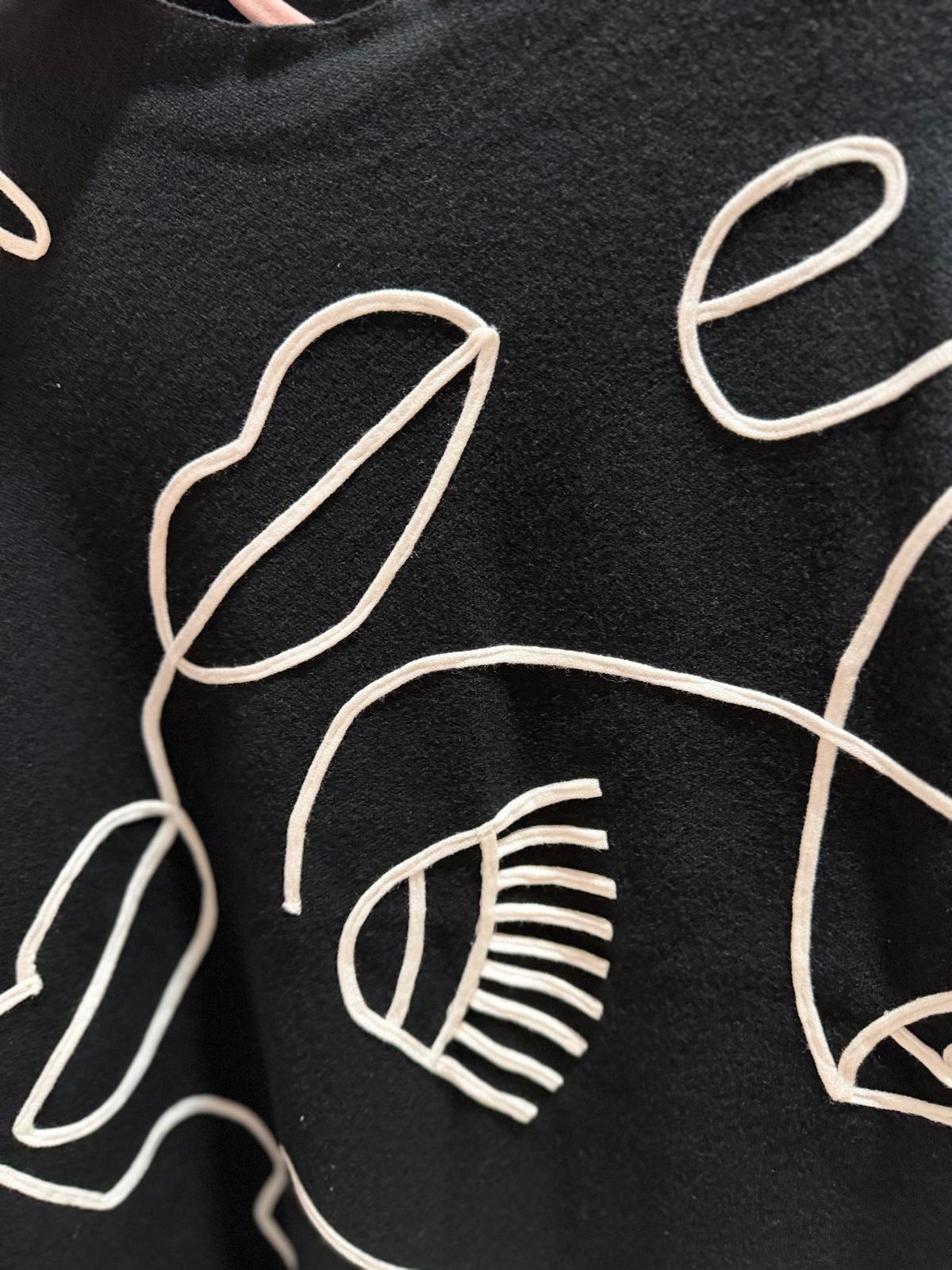 Maglione maniche corte Fantasia astratta a collo alto